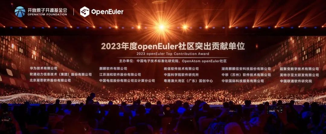 操作系统大会2023丨米兰中国官方网斩获“2023年度openEuler社区突出贡献单位”奖项